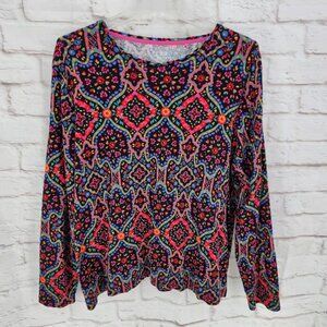 Croft & Barrow Colorful Boho Top Maximalists Morroccan Tile Classic Tee XXL